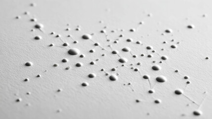 Abstract braille-inspired drops on textured paper with artistic circular relief pattern