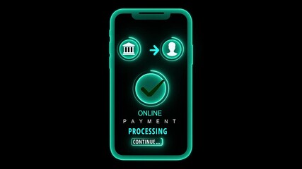 Declined Payment Alert concept on the transparent background. Transaction Failure with Red Exclamation Icon. Emphasizing Financial Security and Technology . 4k animated payment process fail .