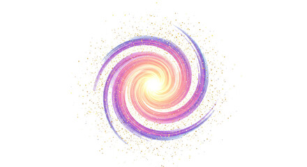 magical glowing swirl with sparkles isolated on white background, abstract fantasy light effect for magic, celebration, and digital design
