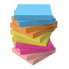 Colored Stocky Notes isolated on transparent background
