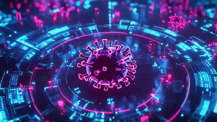 Coronavirus variant omicron b.1.1.529 entering digital cyberspace visualization