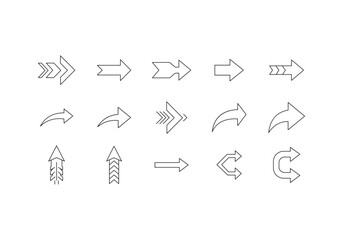 Arrow Icon Pack Liner Style Vector Symbol