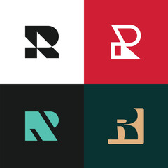 R Initials Monogram Icons Set, Letter R Decorative Designs, Typography and Logo Elements, Vector Illustration for Branding and Creative Projects