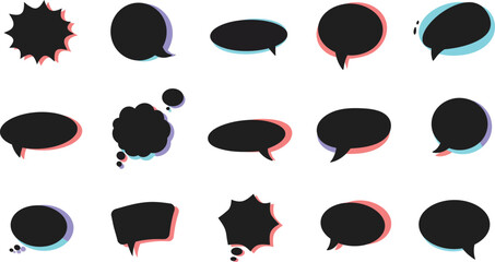 various speech bubbles with unique shapes and designs