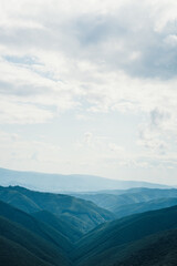 Obraz premium mountain landscape, silhouettes of peaks and mountain ranges
