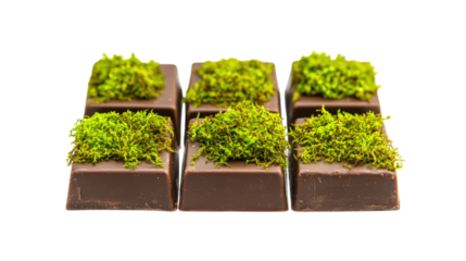 Chocolate Squares with Moss Topping A Delightful Sweet Treat for Any Time of Day Indulge in Flavor