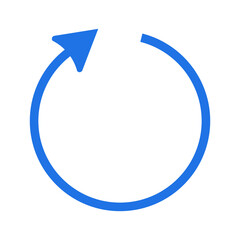 Blue circular arrow icon representing refresh or reload