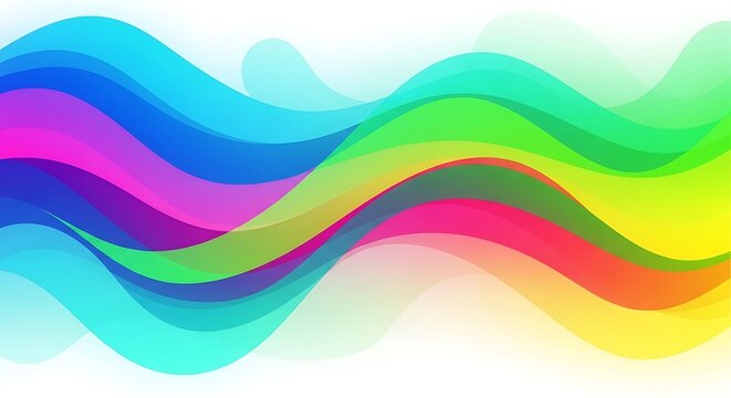Vibrant Rainbow Waves Abstract Background Design.