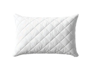 Quilted cushion surface featuring neat diamond pattern and plush texture, isolated on transparent background.
