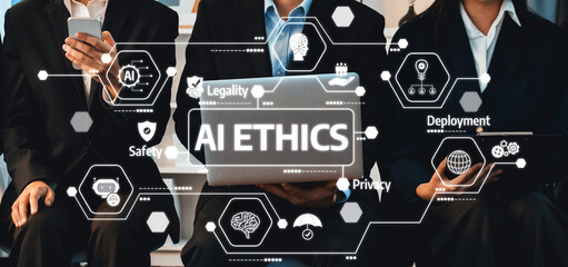 Asian job applicant in identical formal wear sitting in waiting room for job interview. Office...