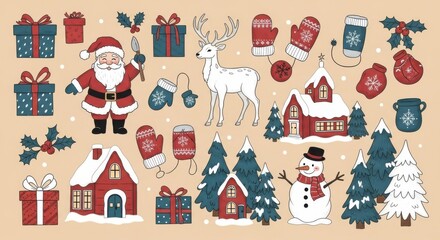 hand drawn vector illustration of a happy family