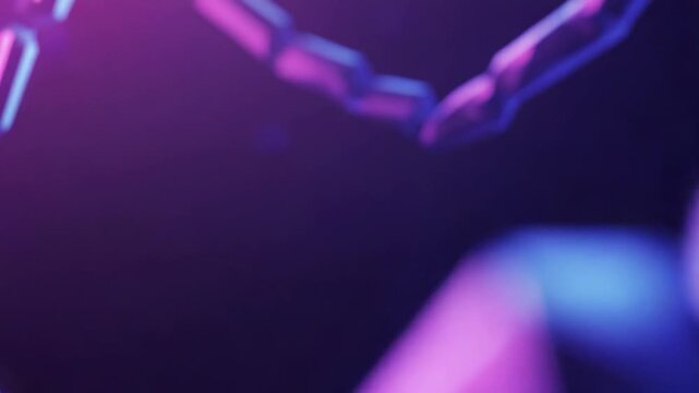 Polygonal chain connecting in abstract cyberspace background