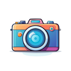 Colorful cartoon camera illustration digital art design