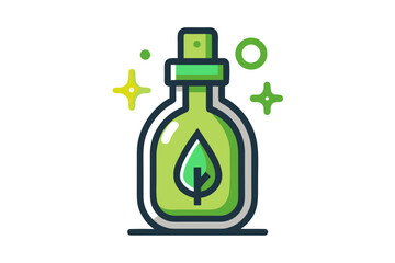 Glue bottle glowing with drop symbol green sustainable design