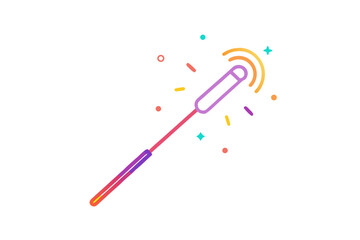 music conductor baton glowing with minimal motion stroke design