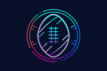 football sport ball icon with glowing neon modern effect
