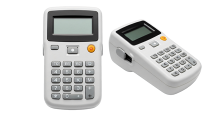 Portable Handheld Labeling Device with LCD Screen and Numeric Keypad.