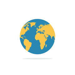 World Globe Icon with Continents Depicted in Flat Vector Style Global Connections and Worldwide Geography Illustrated