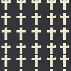 Halloween themed seamless pattern featuring crosses digital art dark background abstract design creative concept