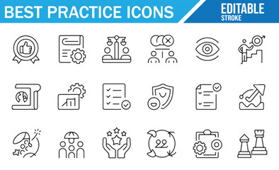 Icons for Best Practices, Achievement, and Performance in Business