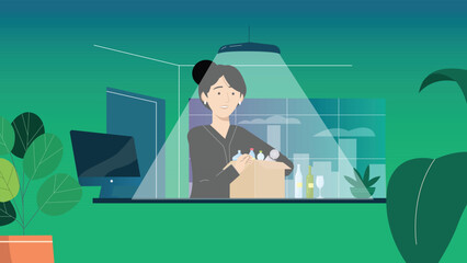 Woman Organizing Recycling at Home with Eco-Friendly Lifestyle