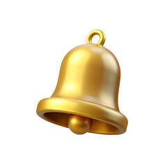 3D Bell Glossy Golden Minimal School Symbol Background