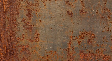 Rusty metal surface with patches of corrosion and discoloration.