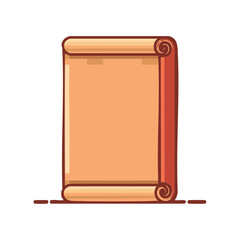 Ancient old rolled parchment scroll for document message or map illustration