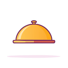 Fototapeta premium Golden cloche icon for restaurant and hotel service vector illustration