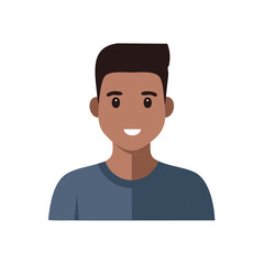 Friendly cartoon man illustration, smiling young adult portrait