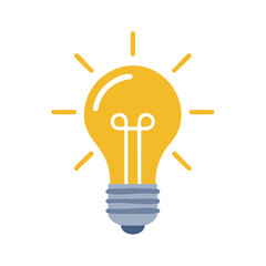 Bright glowing light bulb illustration symbolizing a new idea innovation or creative solution