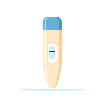 Positive Pregnancy Test Stick Showing Two Lines Vector Illustration