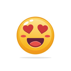 Yellow cartoon emoji face with heart eyes and happy smile