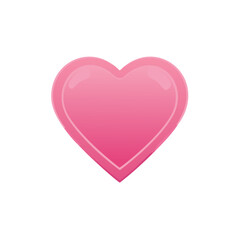 Glossy Pink Heart Shape with Double Outline