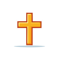 Obraz premium Illustration of a golden cross, Christian symbol of faith and hope