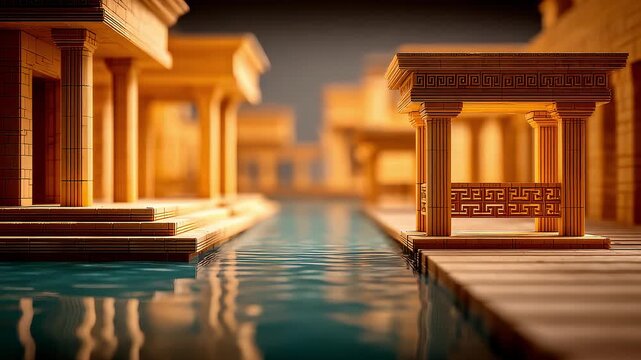 Picturesque Architectural Landscape of Ancient City Canal