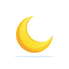 Bright Yellow Crescent Moon Illustration Celestial Body Lunar Phase Symbol