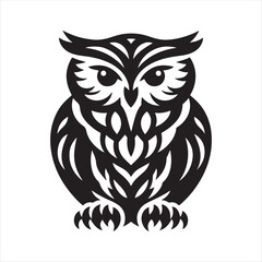 halloween owls vector silhouette sketch art logo illustration