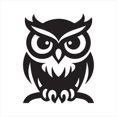halloween owls vector silhouette sketch art logo illustration