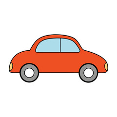 Fototapeta premium Simple Toy Sedan Car White Background Vector