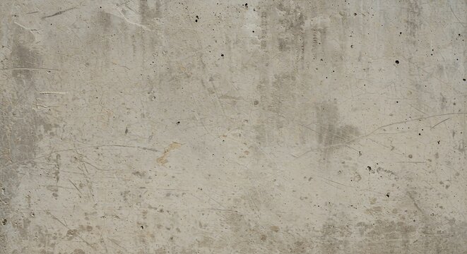 A detailed close-up of a rough, weathered gray concrete wall showing its textured surface and imperfections.