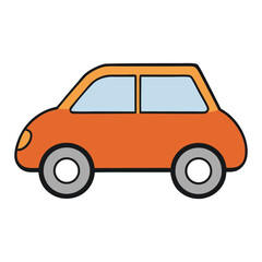 Simple Toy Electric Car White Background Vector