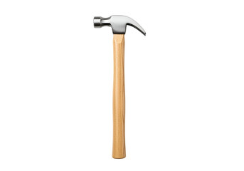 A  wooden-handled claw hammer is prominently featured against a black background.