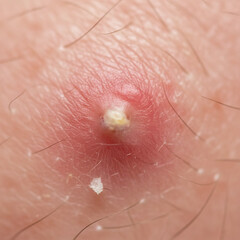 Fototapeta premium close up of a pimple