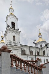  Vitebsk, Belarus, July 19, 2025. The facade of the cathedral from the side of the stairs.                              