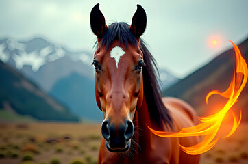 Obraz premium Fantasy Horse with Fire