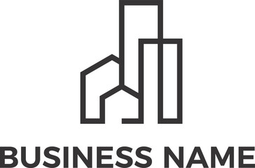 Real Estate property house interior design minimalist logo design in editable vector file and PNG Transparent file 
