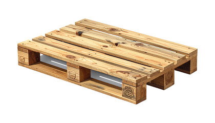 Wooden shipping pallet on transparent background