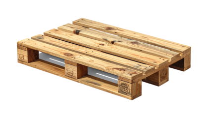 Wooden shipping pallet on transparent background