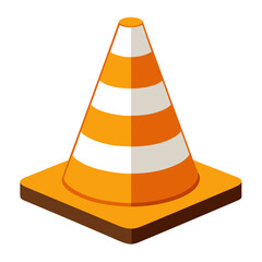  new style yellow color road divider traffic cone vector icon on white background